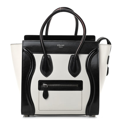 Celine Sleek Calfskin Micro Bi-Color Luggage Black White 1 of 4