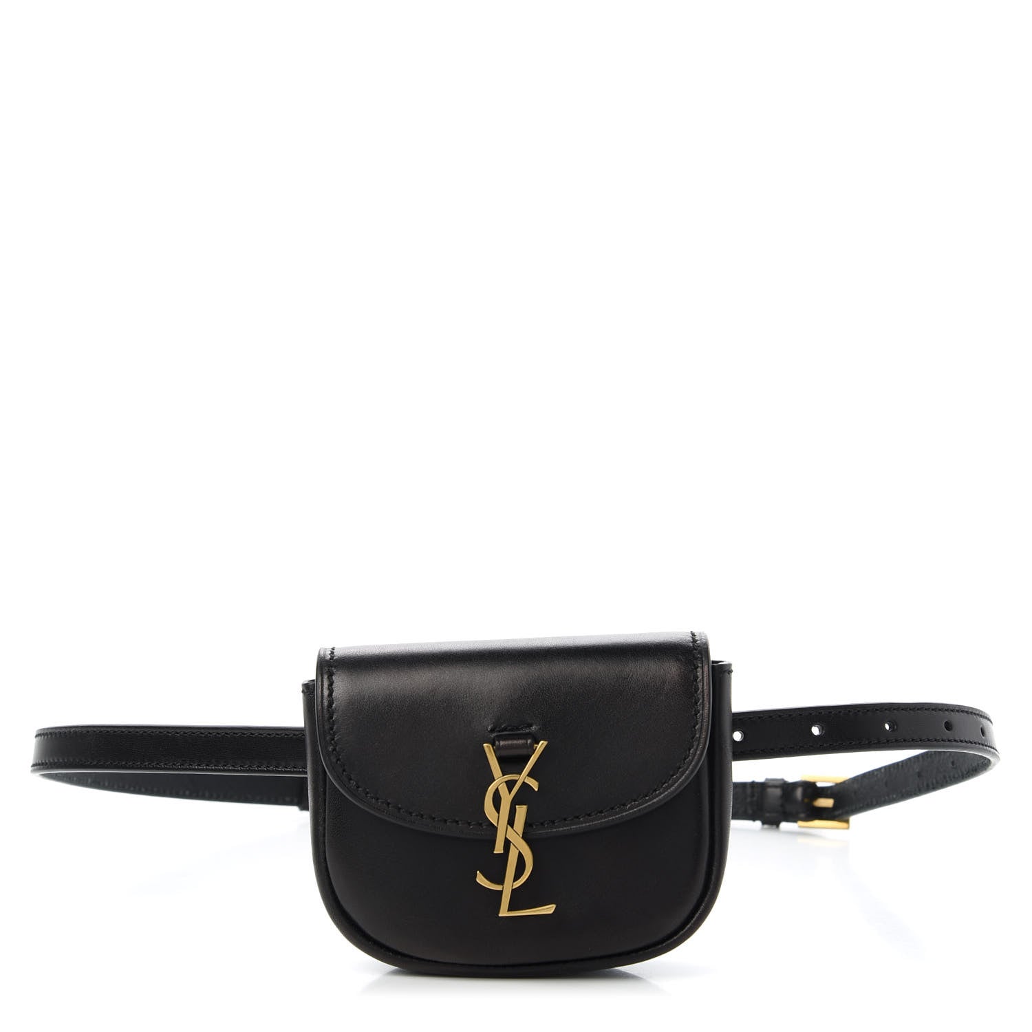 Saint Laurent Smooth Calfskin Mini Classic Monogram Kaia Belt Black 1 of 11