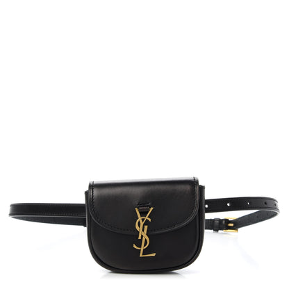 Saint Laurent Smooth Calfskin Mini Classic Monogram Kaia Belt Black 1 of 11