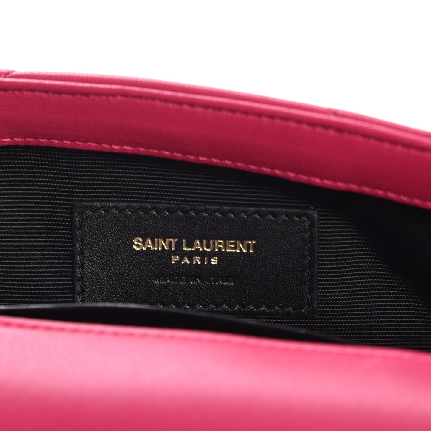 Calfskin Matelasse Chevron Classic Monogram Baby Chain Bag Fuchsia