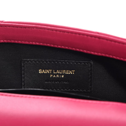 Saint Laurent Calfskin Matelasse Chevron Classic Monogram Baby Chain Bag Fuchsia 6 of 7