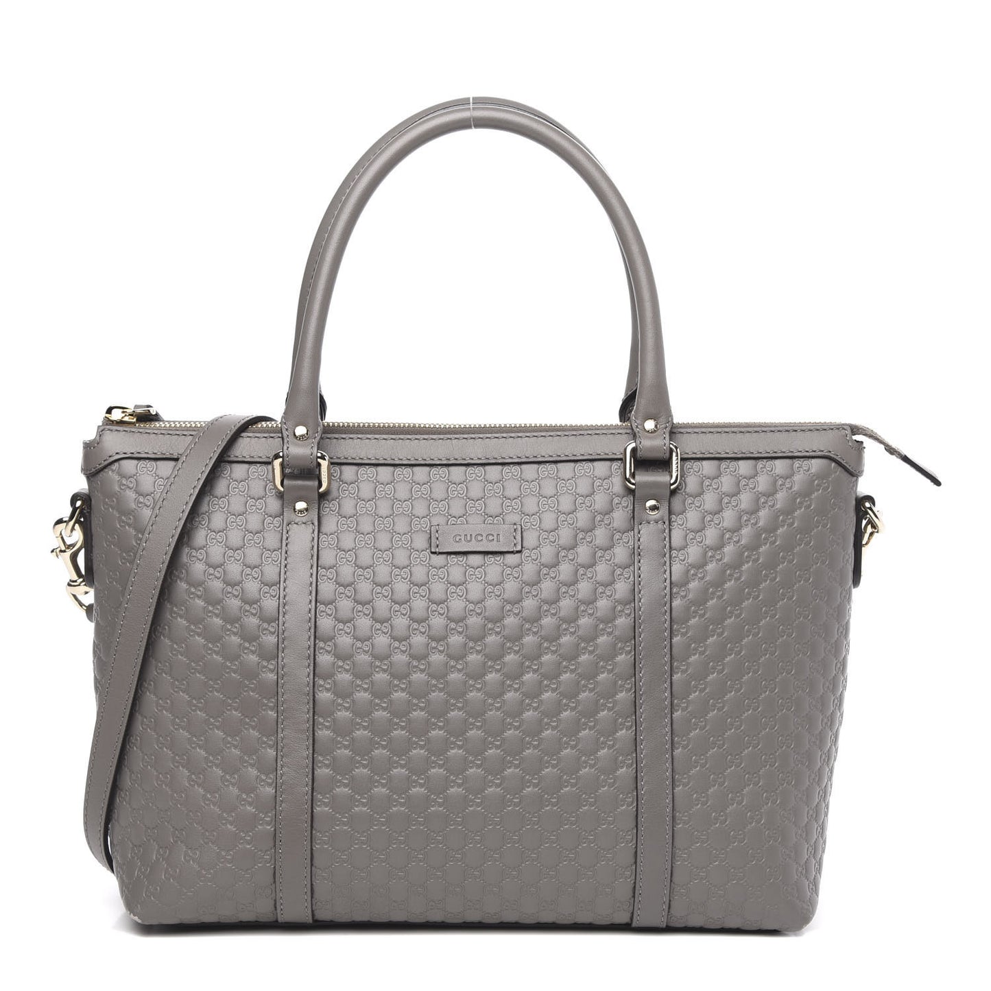 Soft Microguccissima Small Zippered Satchel Loess