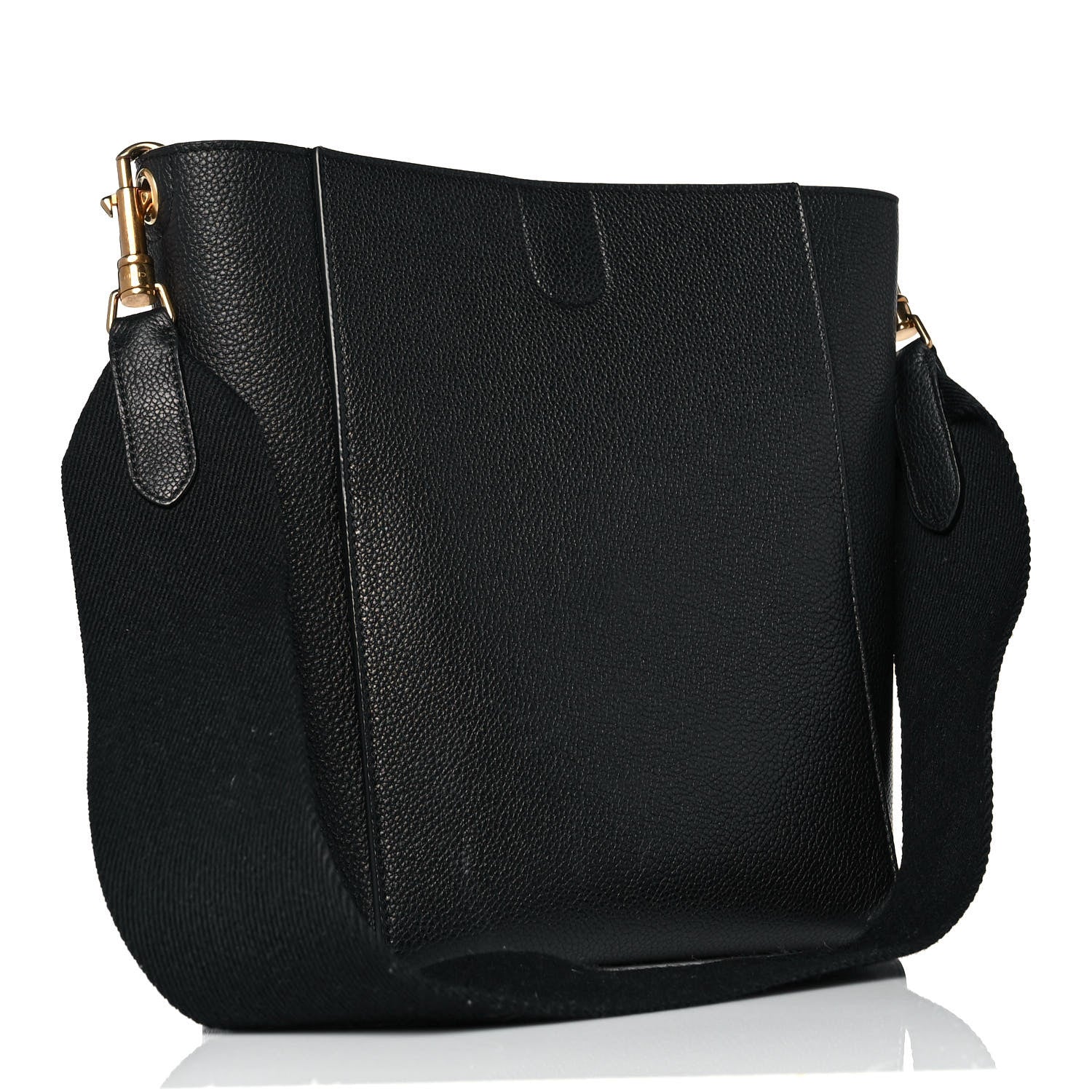 Celine Soft Grained Calfskin Small Sangle Bucket Bag Black 3 of 9
