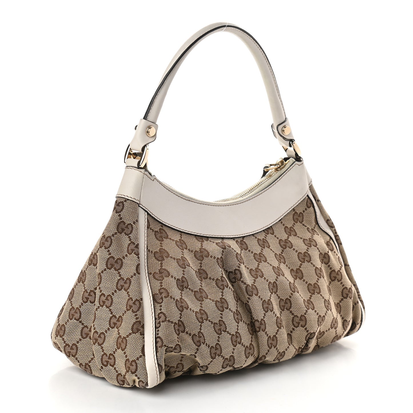 Monogram Medium D Gold Ring Hobo White