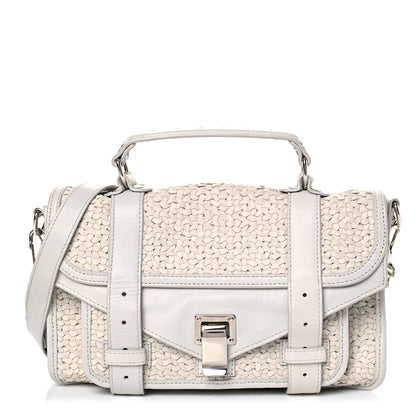 Proenza Schouler Lambskin Woven Tiny PS1 Satchel Ivory 1 of 26
