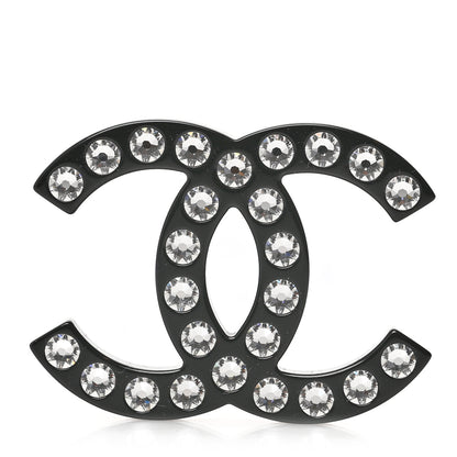 Chanel Resin Crystal CC Brooch Black 1 of 4