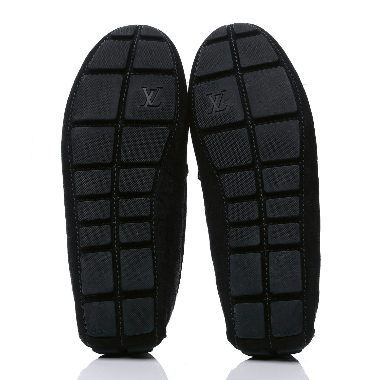 Louis Vuitton Suede Calfskin Mens Moccasin Loafers 8 Black 5 of 8