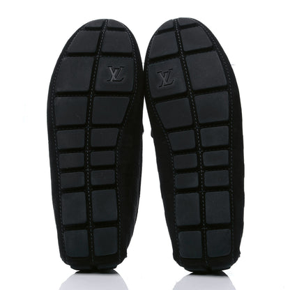 Louis Vuitton Suede Calfskin Mens Moccasin Loafers 8 Black 5 of 8