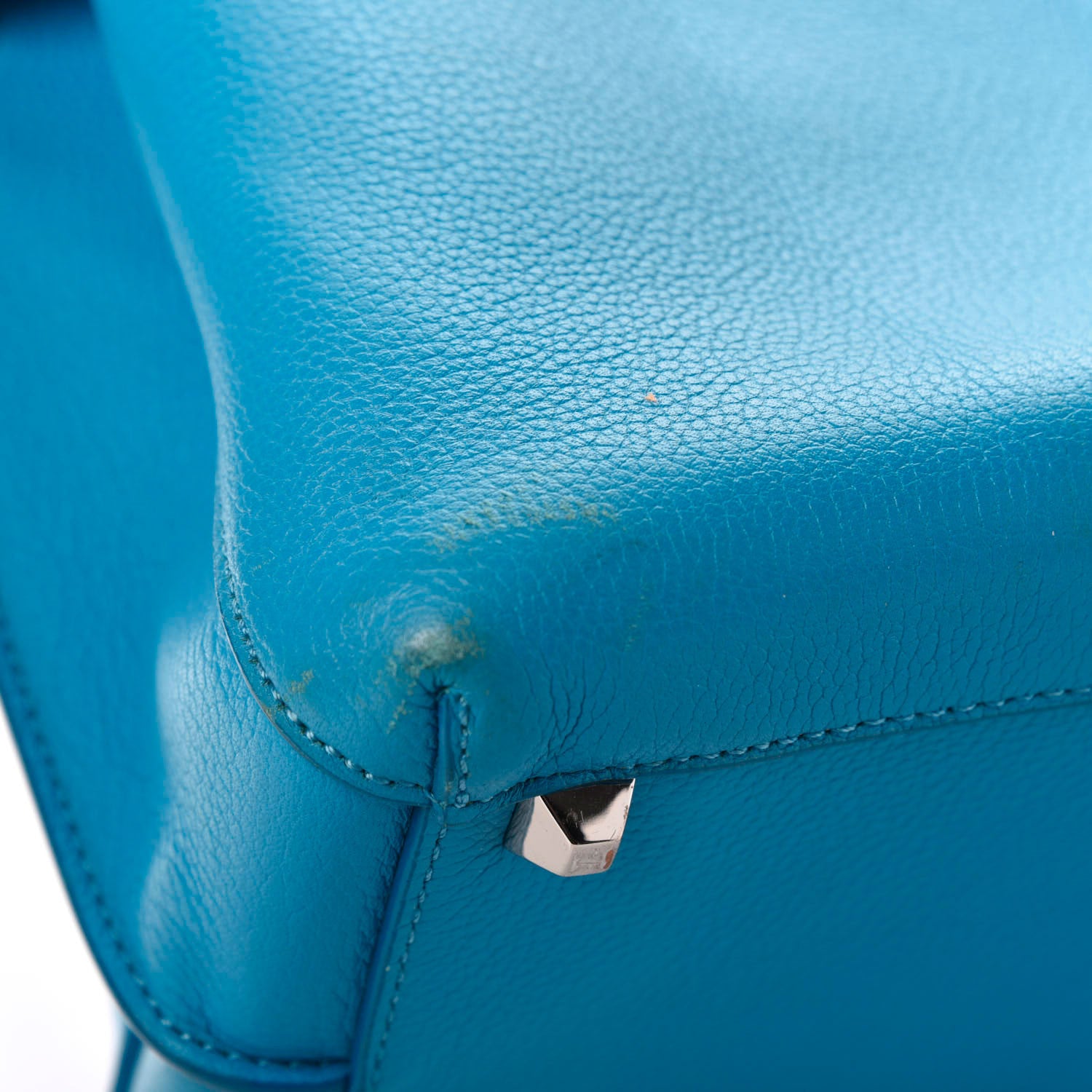 MCM Grained Calfskin Large Milla Tote Tile Blue 9 of 13