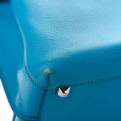 MCM Grained Calfskin Large Milla Tote Tile Blue 9 of 13