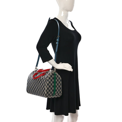 Louis Vuitton Damier Speedy Bandouliere 30 Black White 2 of 8
