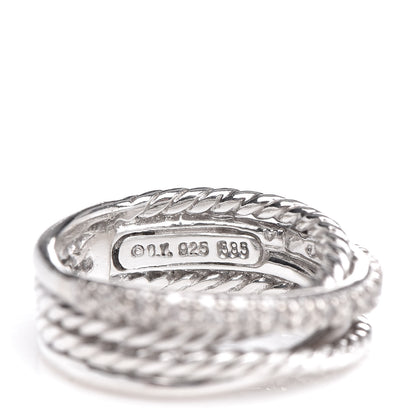 David Yurman Sterling Silver Diamond 7mm Crossover Ring 47 4 5 of 5