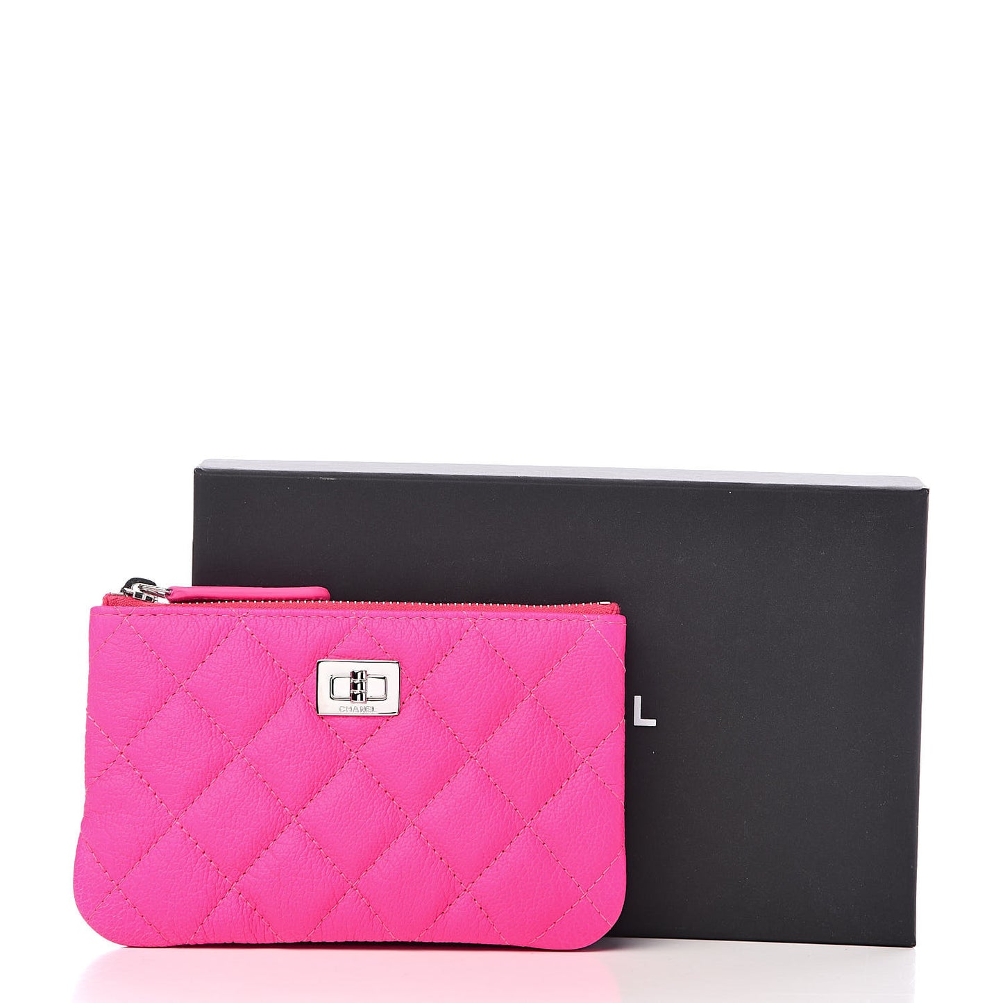 Goatskin Quilted Small Reissue Cosmetic Case Pink