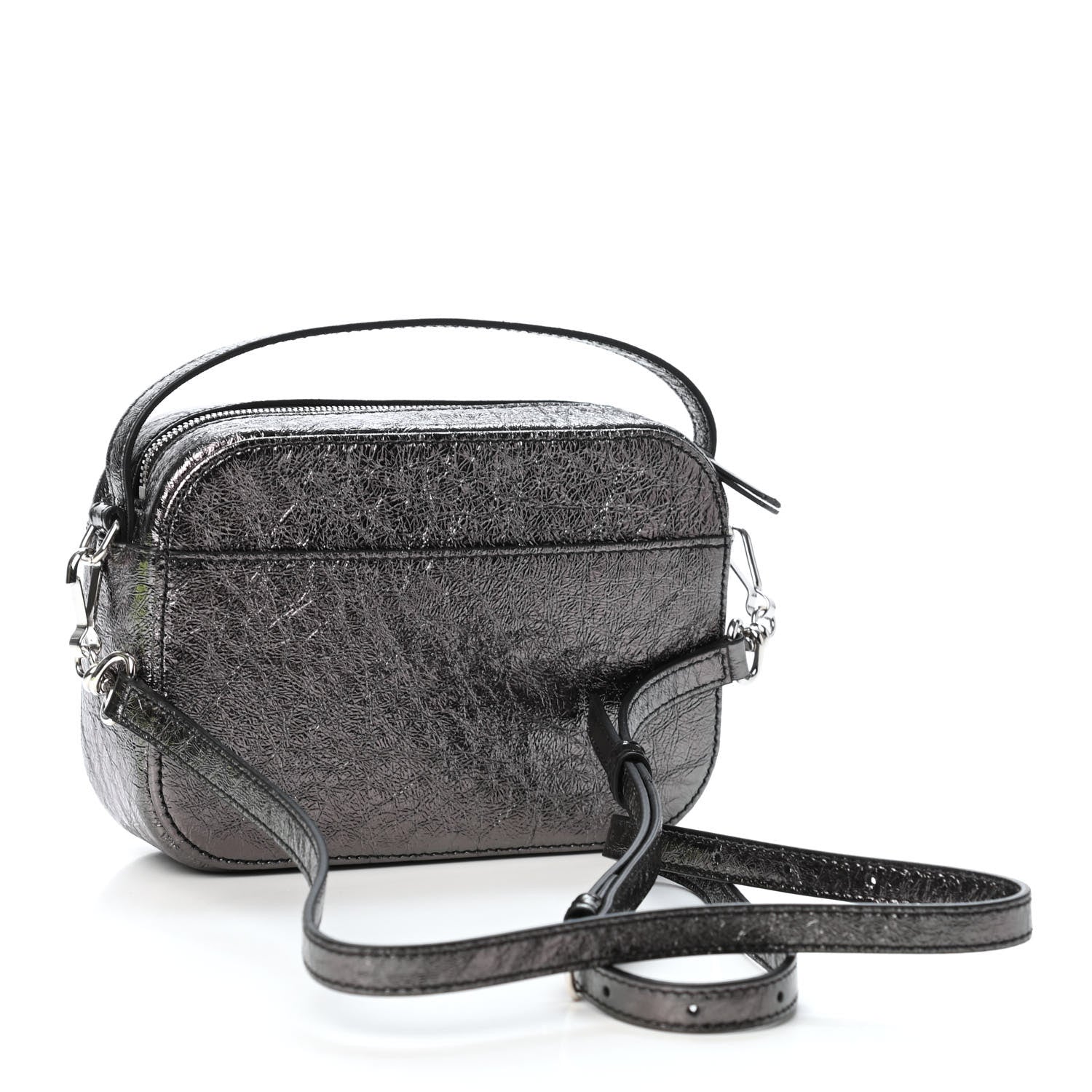 Balenciaga Metallic Textured Calfskin XS Everyday Camera Bag with Handle Black 2 of 4