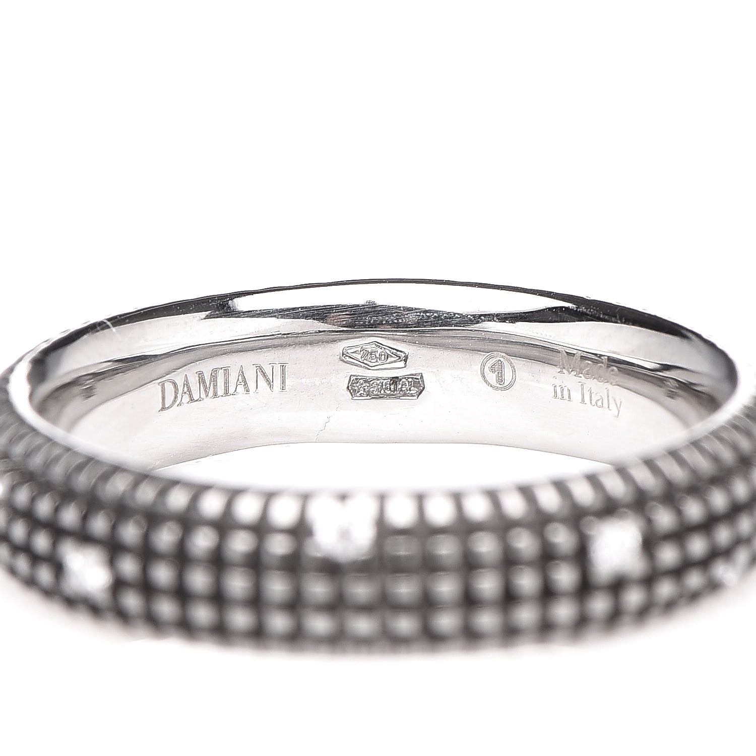 Damiani 18K Black Gold Diamond Metropolitan Dream Band Ring 54 6.75 4 of 4