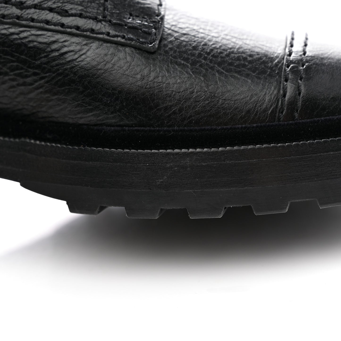 Shiny Calfskin Velvet Pearl Combat Short Boots 38 Black