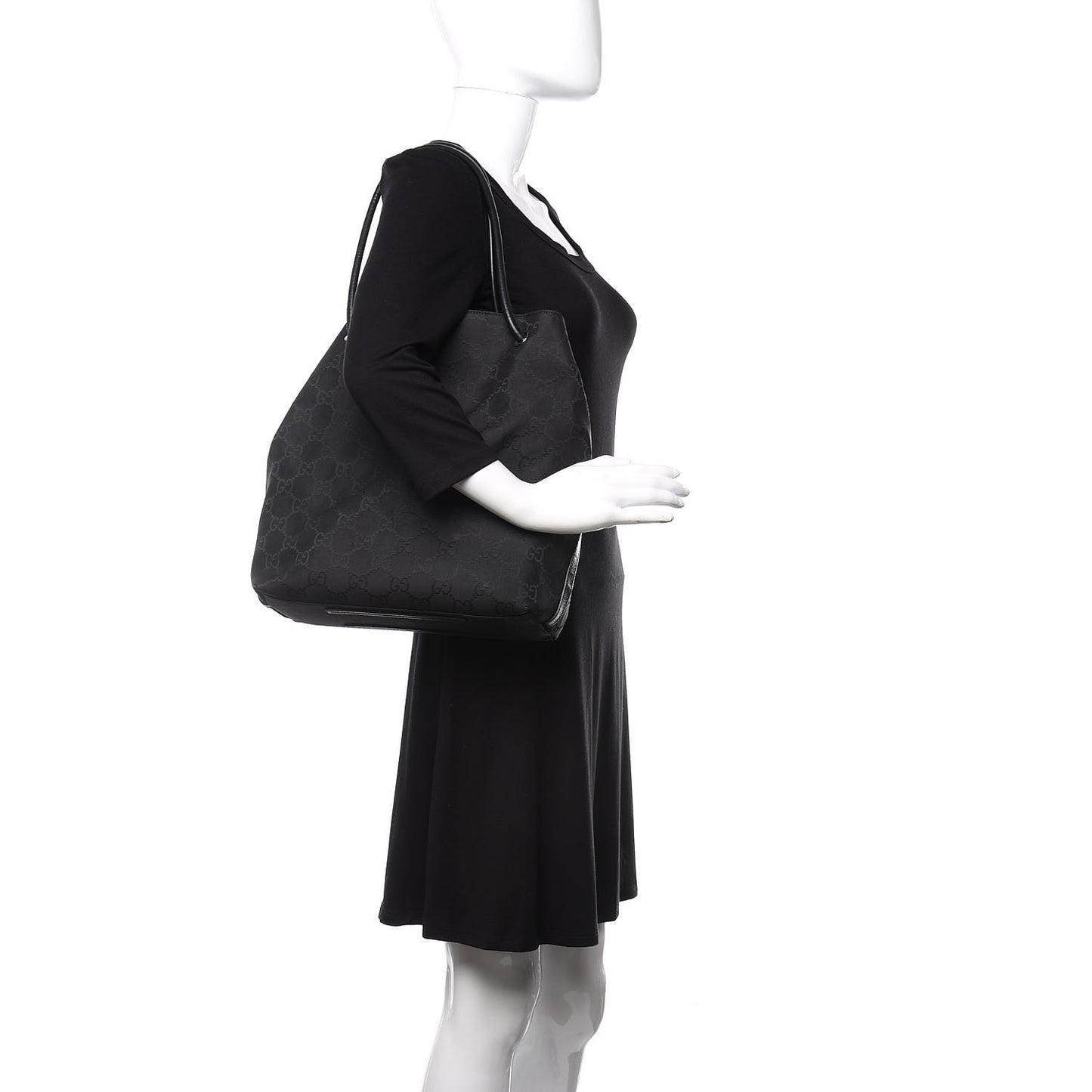 Canvas Monogram Gifford Shopping Tote Black