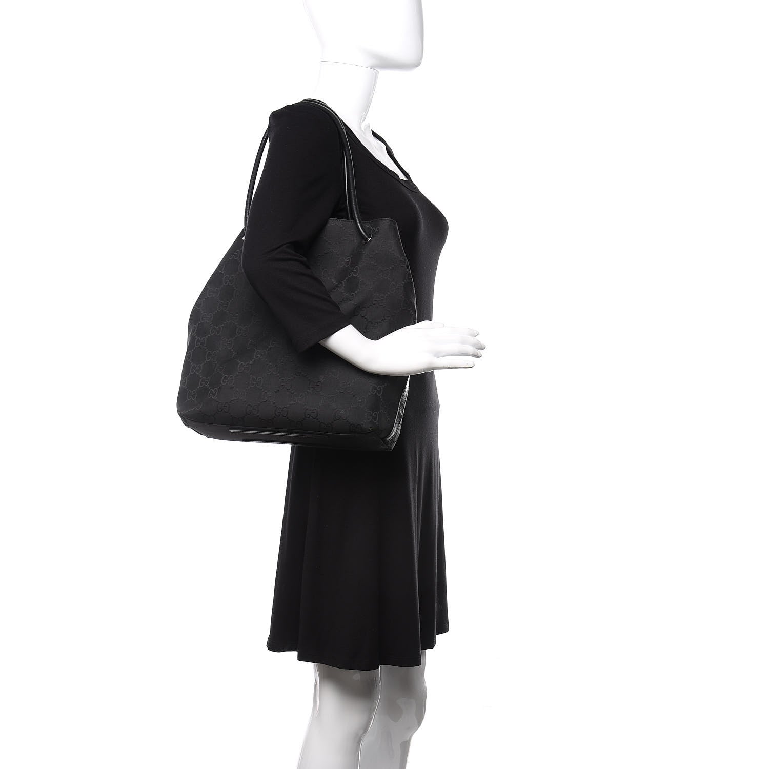 Gucci Canvas Monogram Gifford Shopping Tote Black 2 of 12