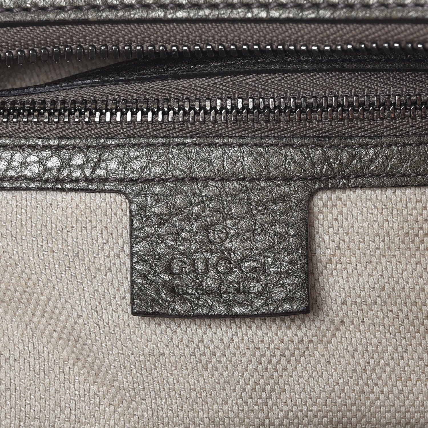 Gucci Metallic Pebbled Calfskin Medium Soho Chain Hobo Sasso 6 of 10