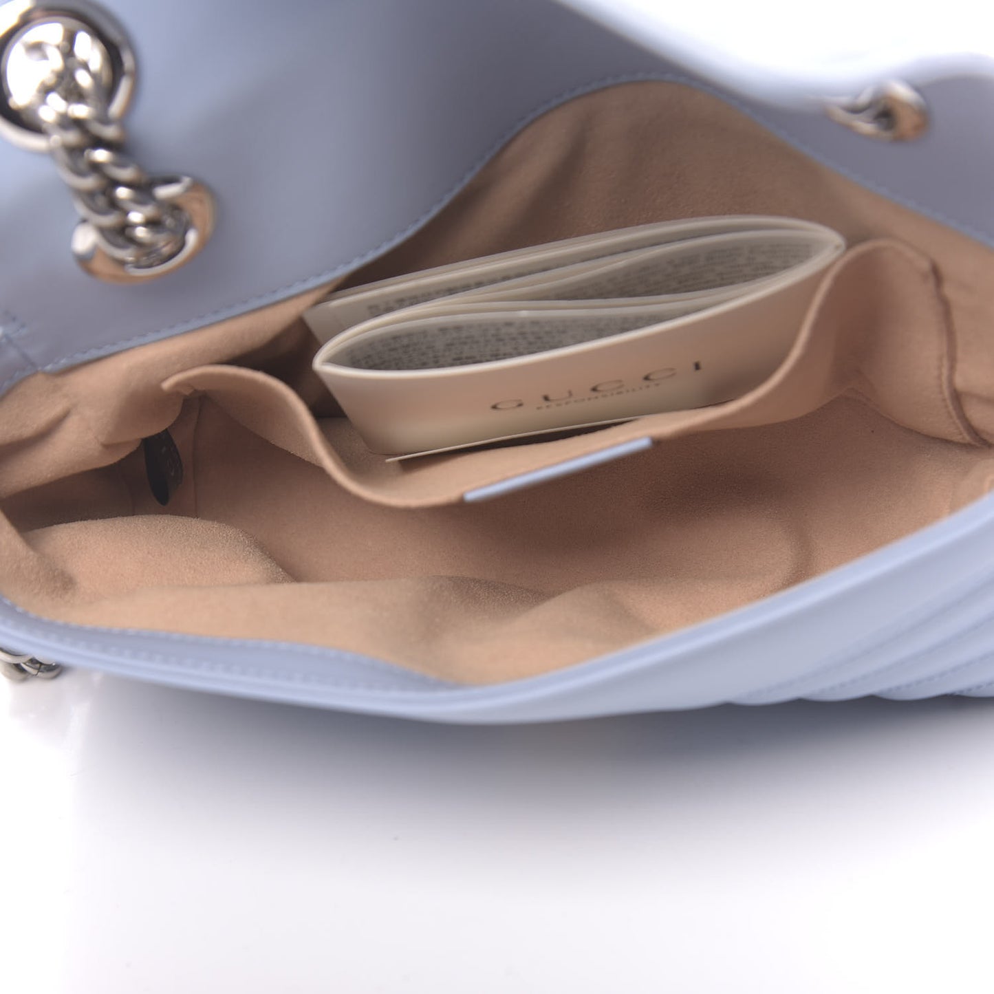 Calfskin Matelasse Mini GG Marmont Shoulder Bag Porcelain Light Blue