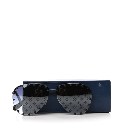 Louis Vuitton Metal Monogram The Party Aviator Sunglasses Z0973U Black 5 of 5