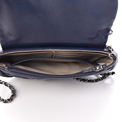 Chanel Caviar Half Moon Wallet On Chain WOC Navy 5 of 12