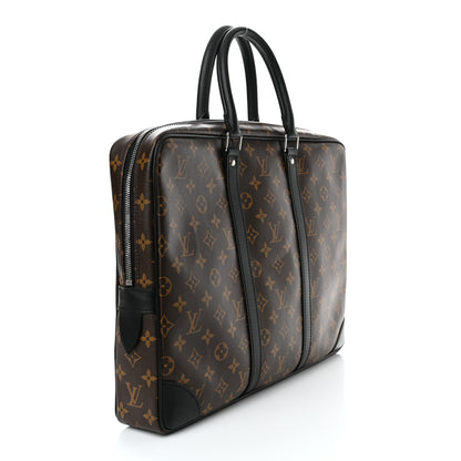 Louis Vuitton Monogram Macassar Porte Documents Voyage Soft Briefcase 3 of 15