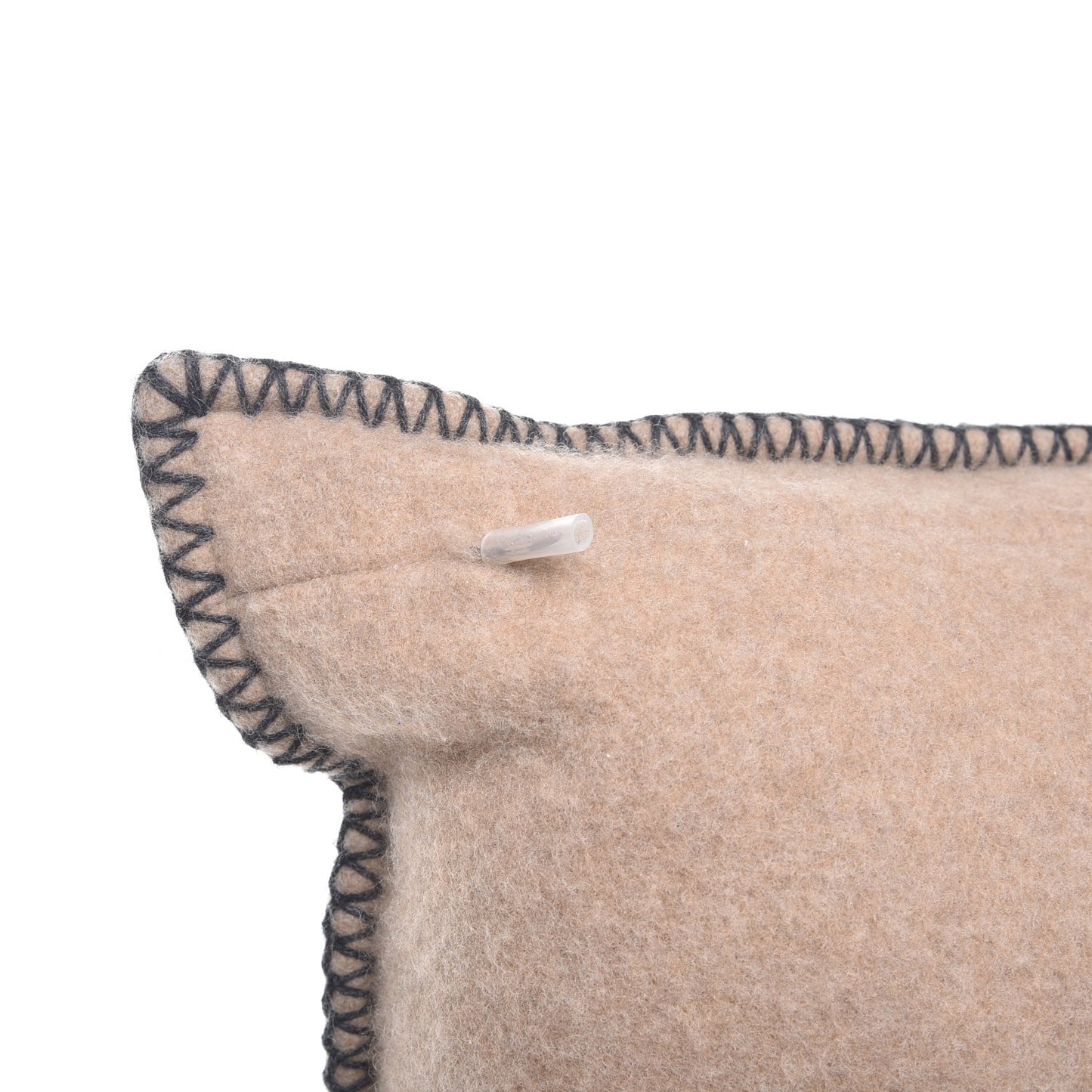 Wool Cashmere Handwriting Cushion Pillow Beige Gray