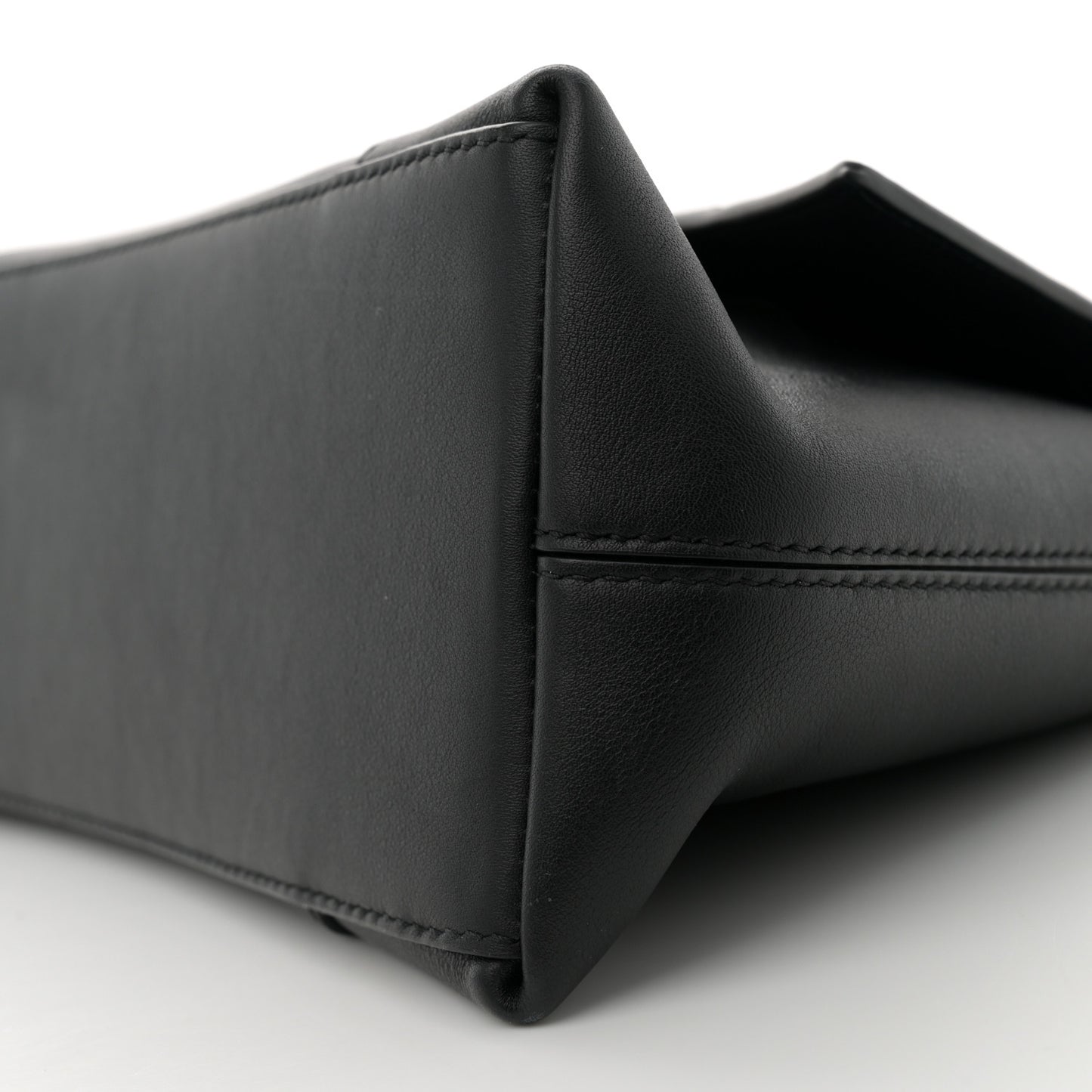 Semi Shiny Smooth Calfskin Small Downtown Shoulder Bag Black