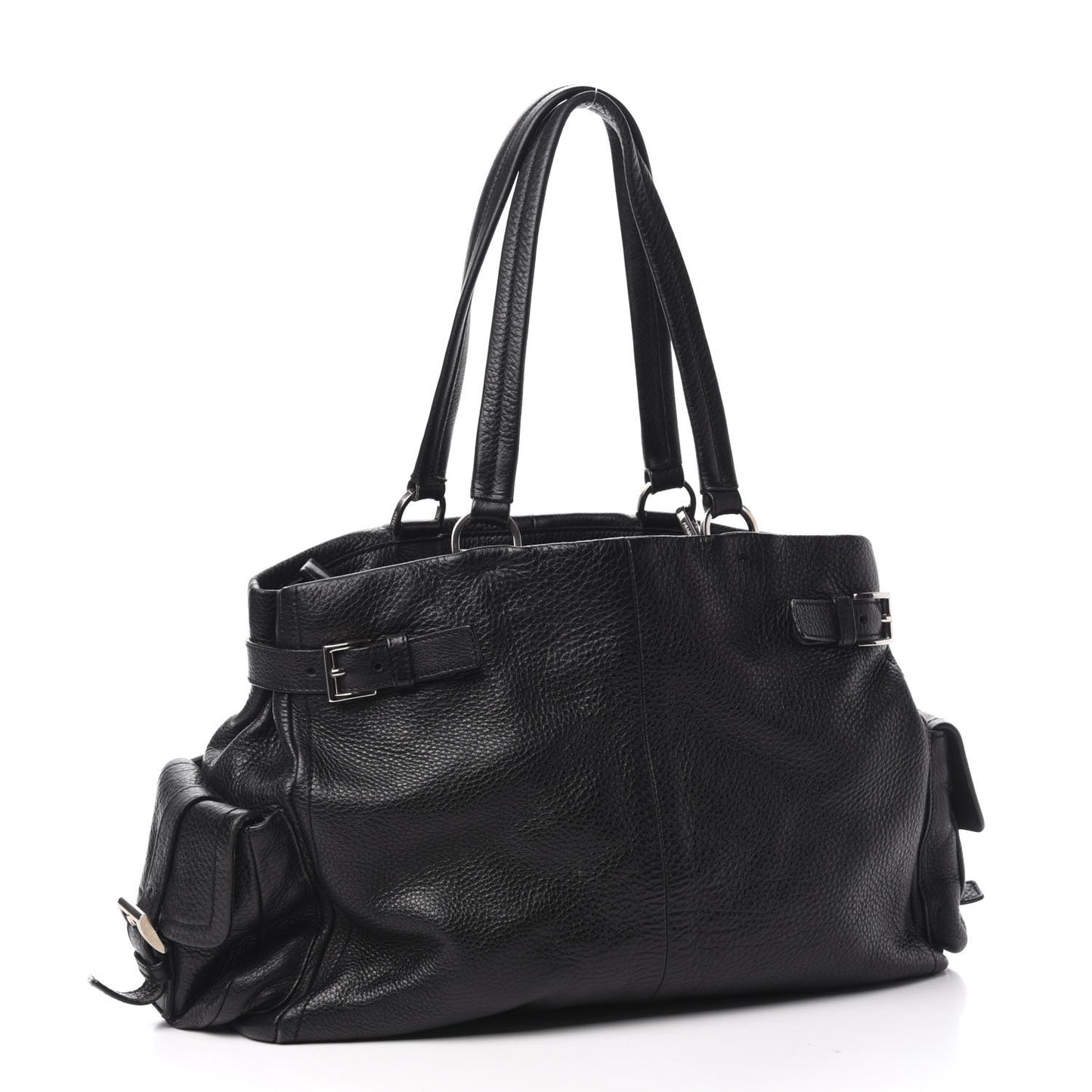Vitello Daino Shopping Tote Black