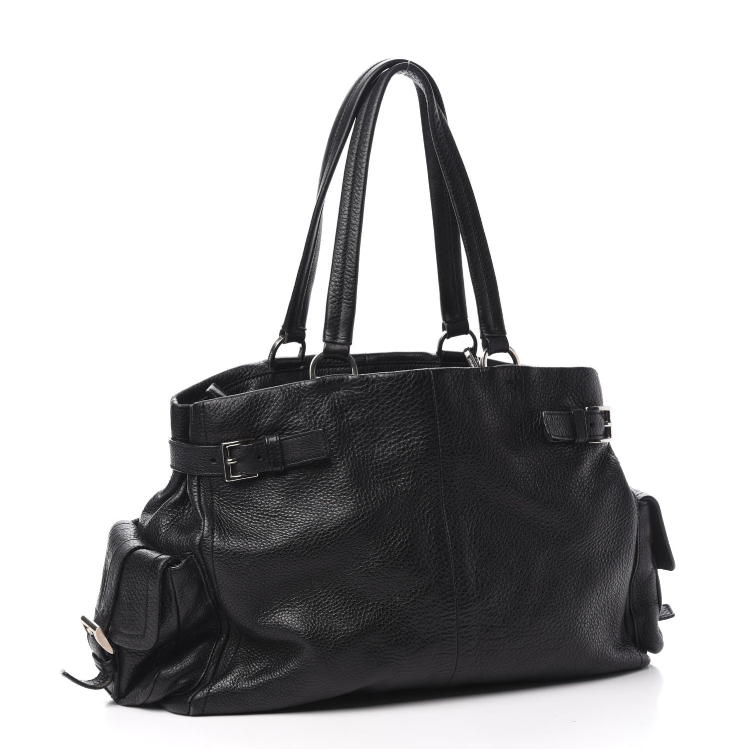 Prada Vitello Daino Shopping Tote Black 4 of 12