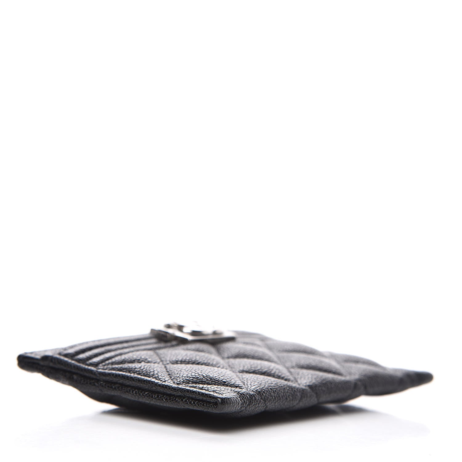 Chanel Metallic Caviar Quilted Boy Card Holder Black 4 of 9