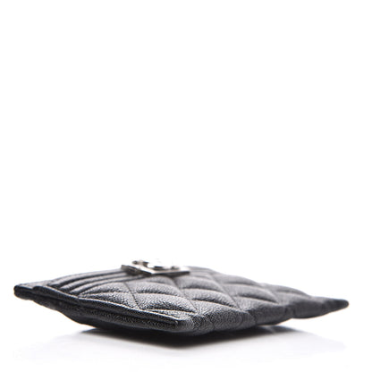 Chanel Metallic Caviar Quilted Boy Card Holder Black 4 of 9