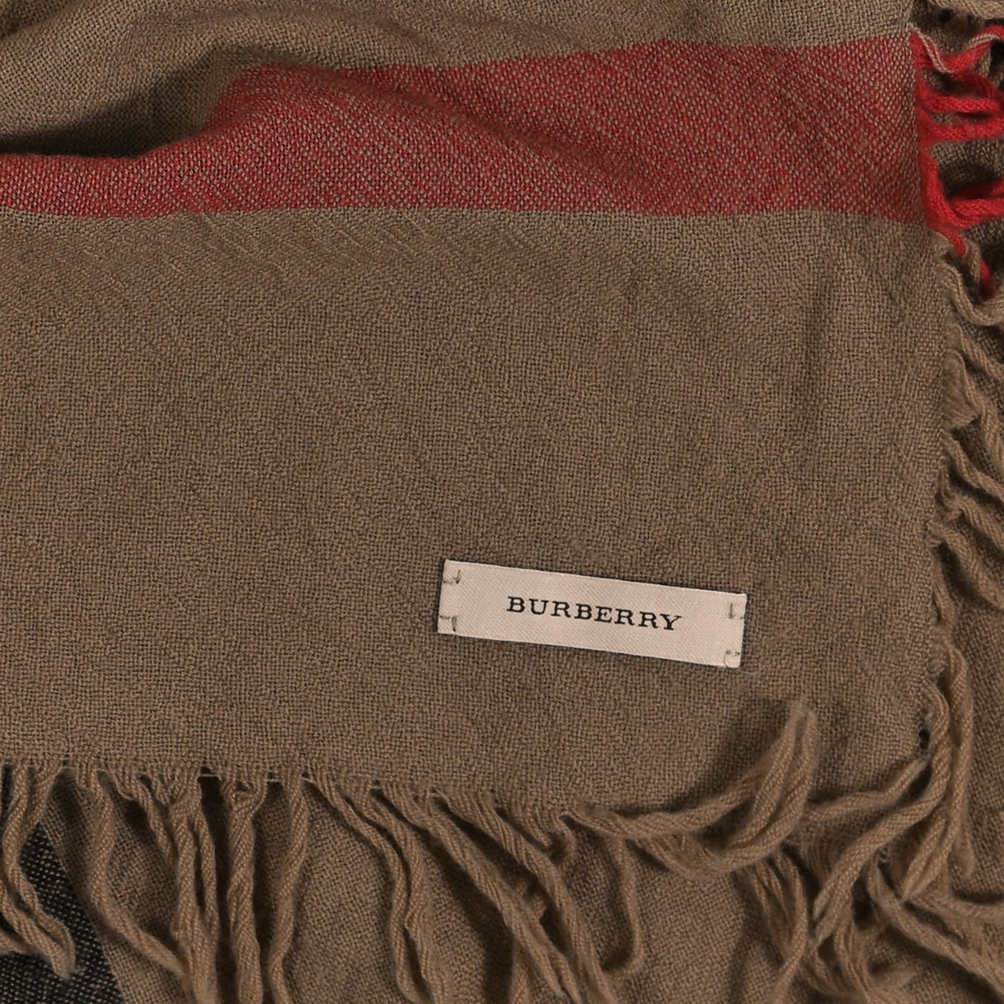 Merino Wool House Check Square Scarf Brown
