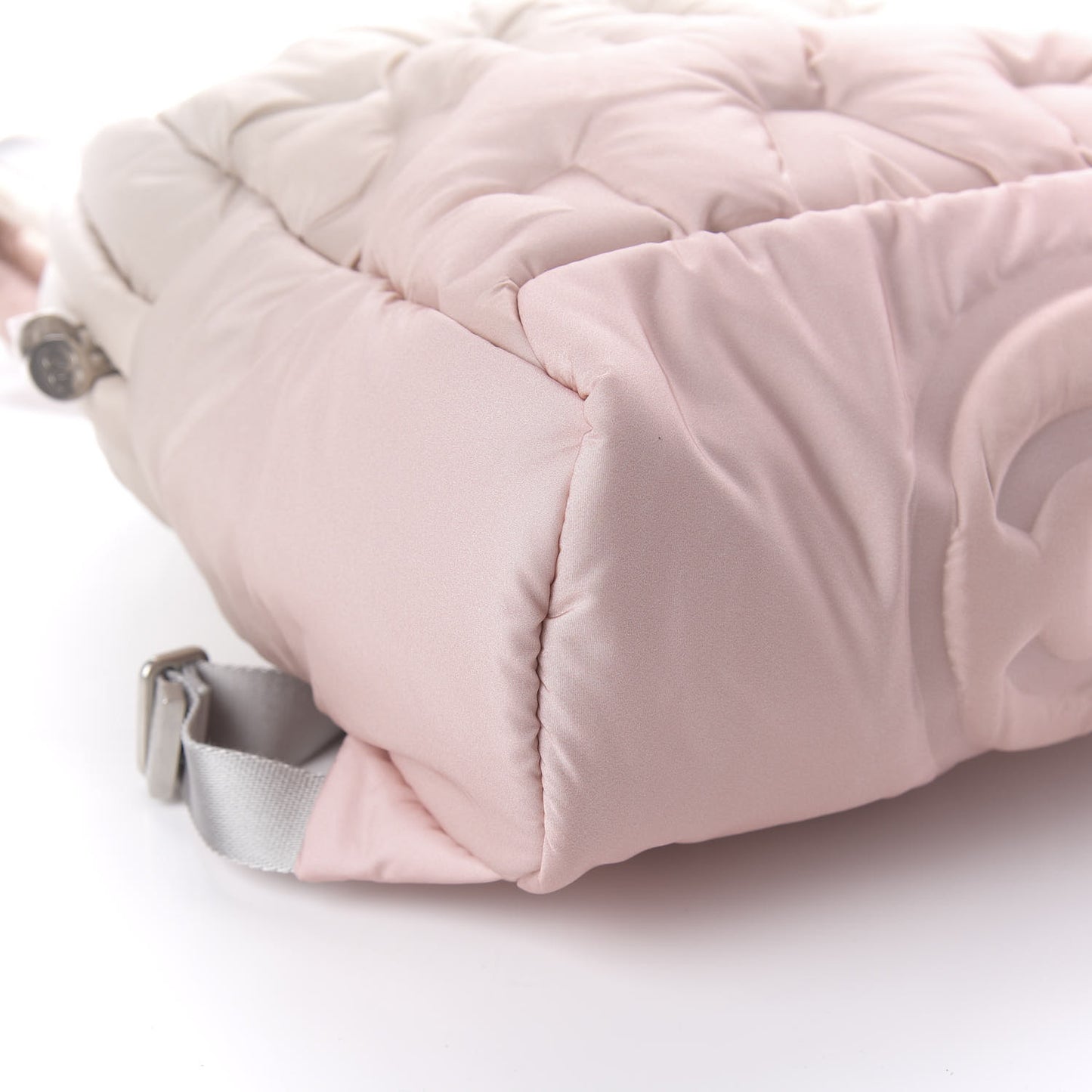 Nylon Embossed Small Doudoune Backpack Pink Grey White