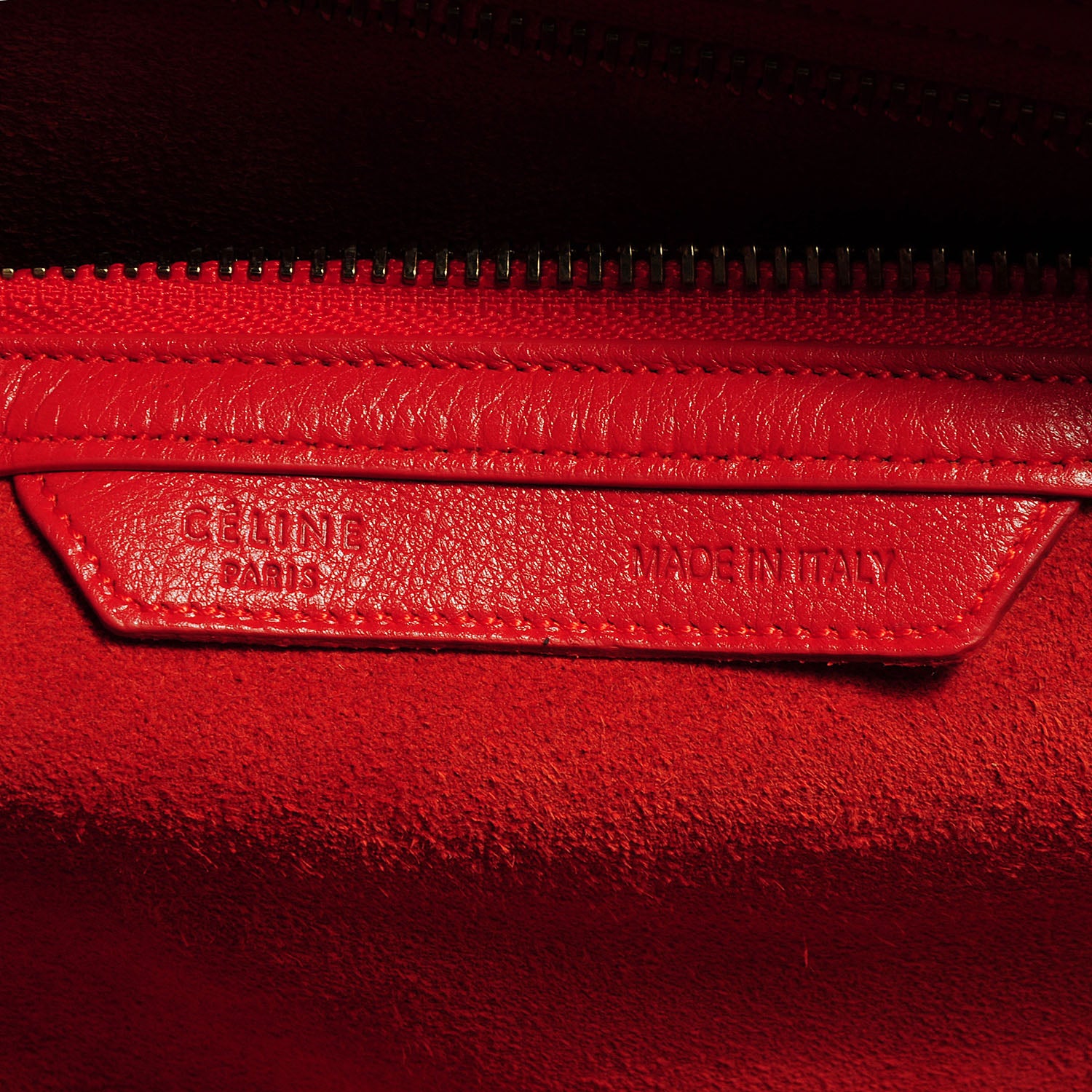 Celine Satin Calfskin Mini Luggage Vermillion 8 of 9