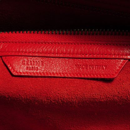 Celine Satin Calfskin Mini Luggage Vermillion 8 of 9