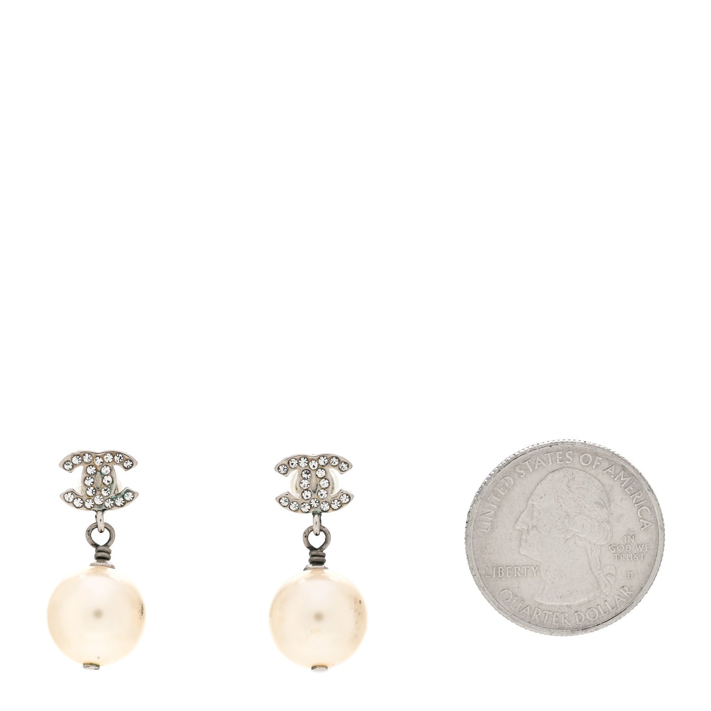 crystal CC pearl earrings