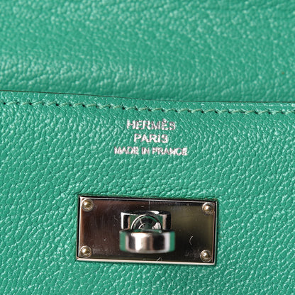 Hermes Chevre Mysore Kelly Longue Wallet Menthe 6 of 24