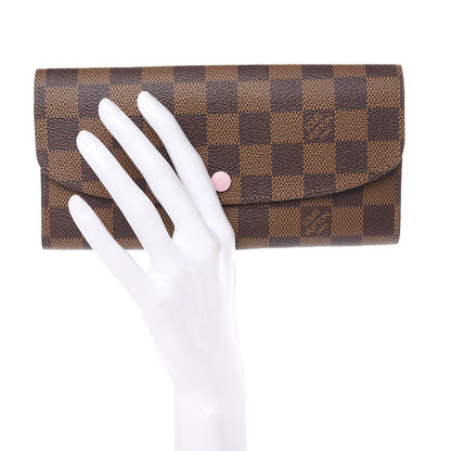 Louis Vuitton Damier Ebene Emilie Wallet Rose Ballerine 2 of 7