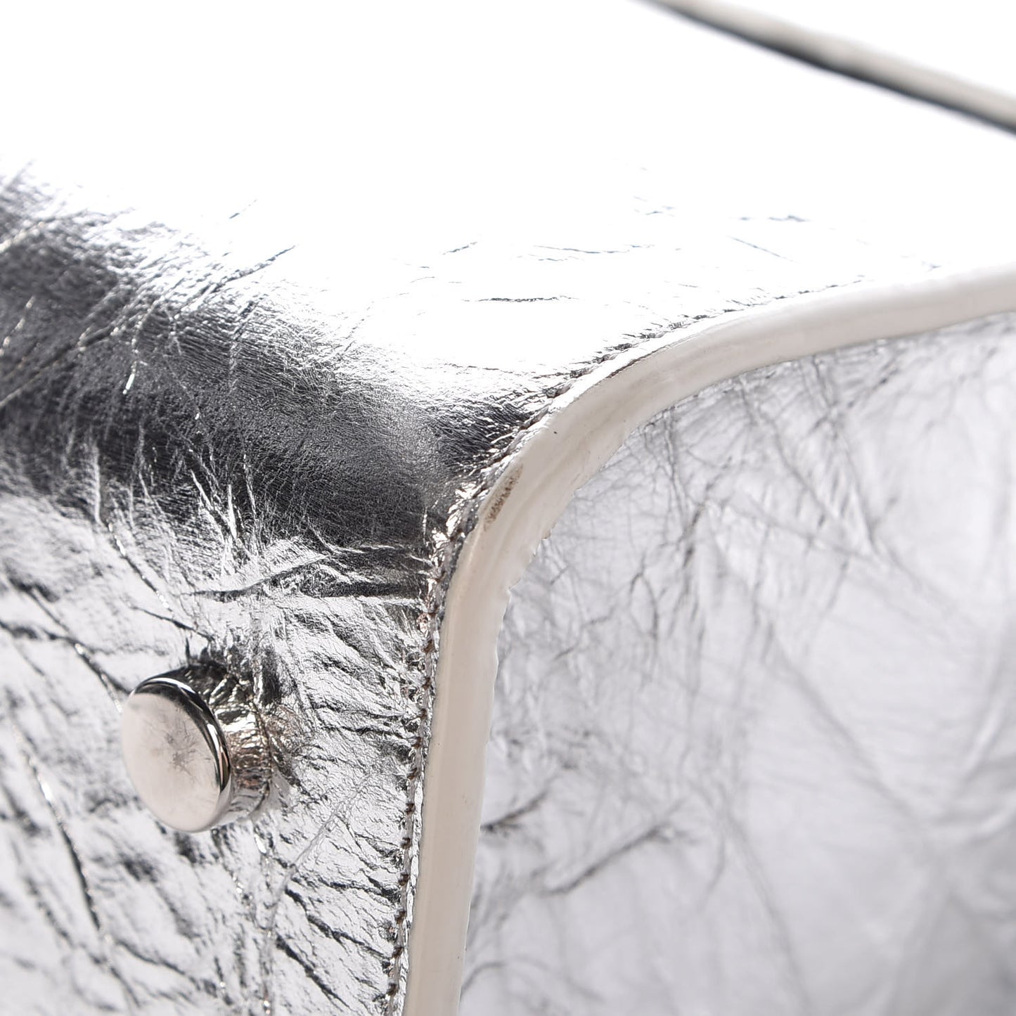 Metallic Calfskin Medium Diorever Flap Silver