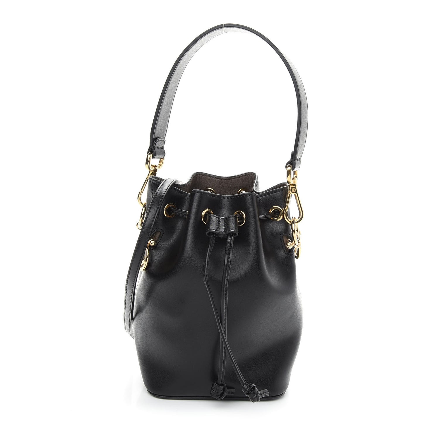 Vitello Liberty Lucido F is Fendi Mini Mon Tresor Bucket Bag Black