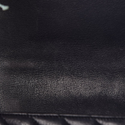 Saint Laurent Sheepskin Matelasse Chevron Monogram Large College Satchel Navy Blue 11 of 17