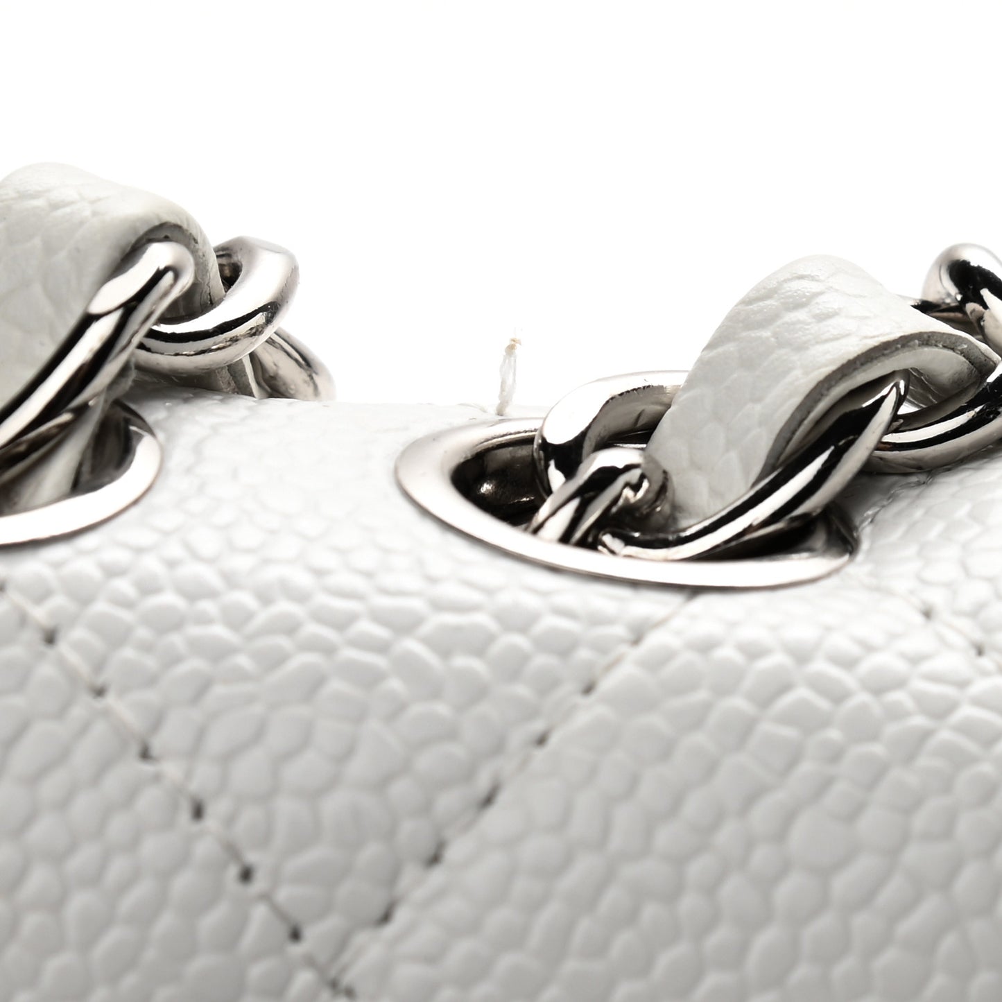 Caviar Quilted Jumbo Double Flap White