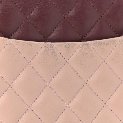 Chanel Lambskin Quilted Medium Tri-Color Flap Burgundy Dark Pink 10 of 10