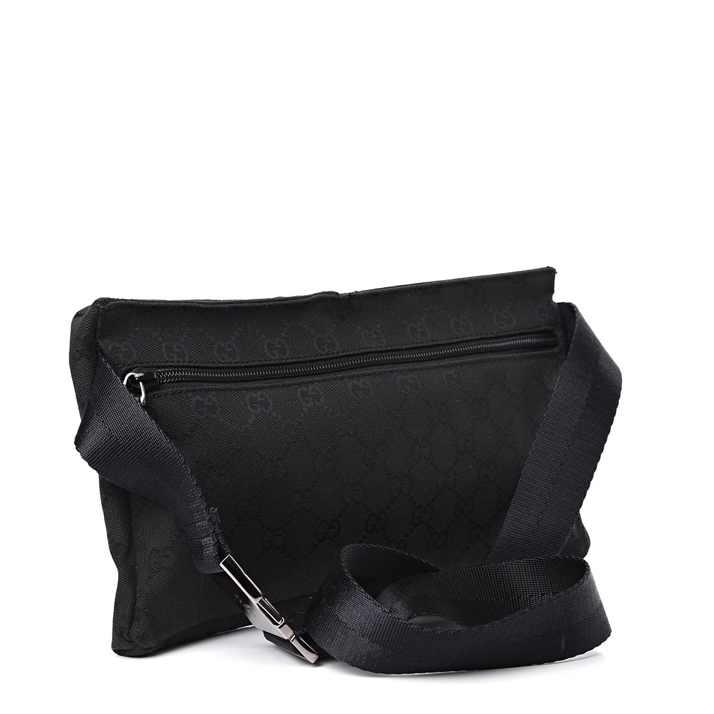 GG Monogram Double Pocket Belt Bag Black