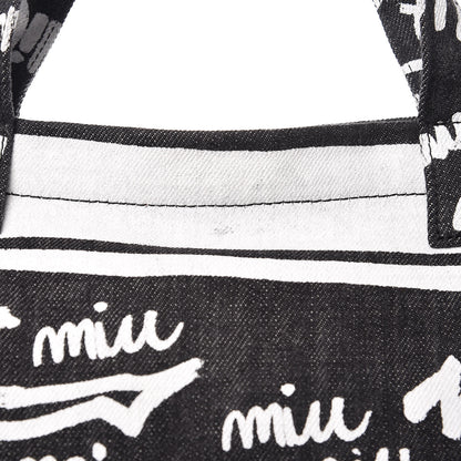 Miu Miu Denim Print Shopping Tote Black 9 of 11