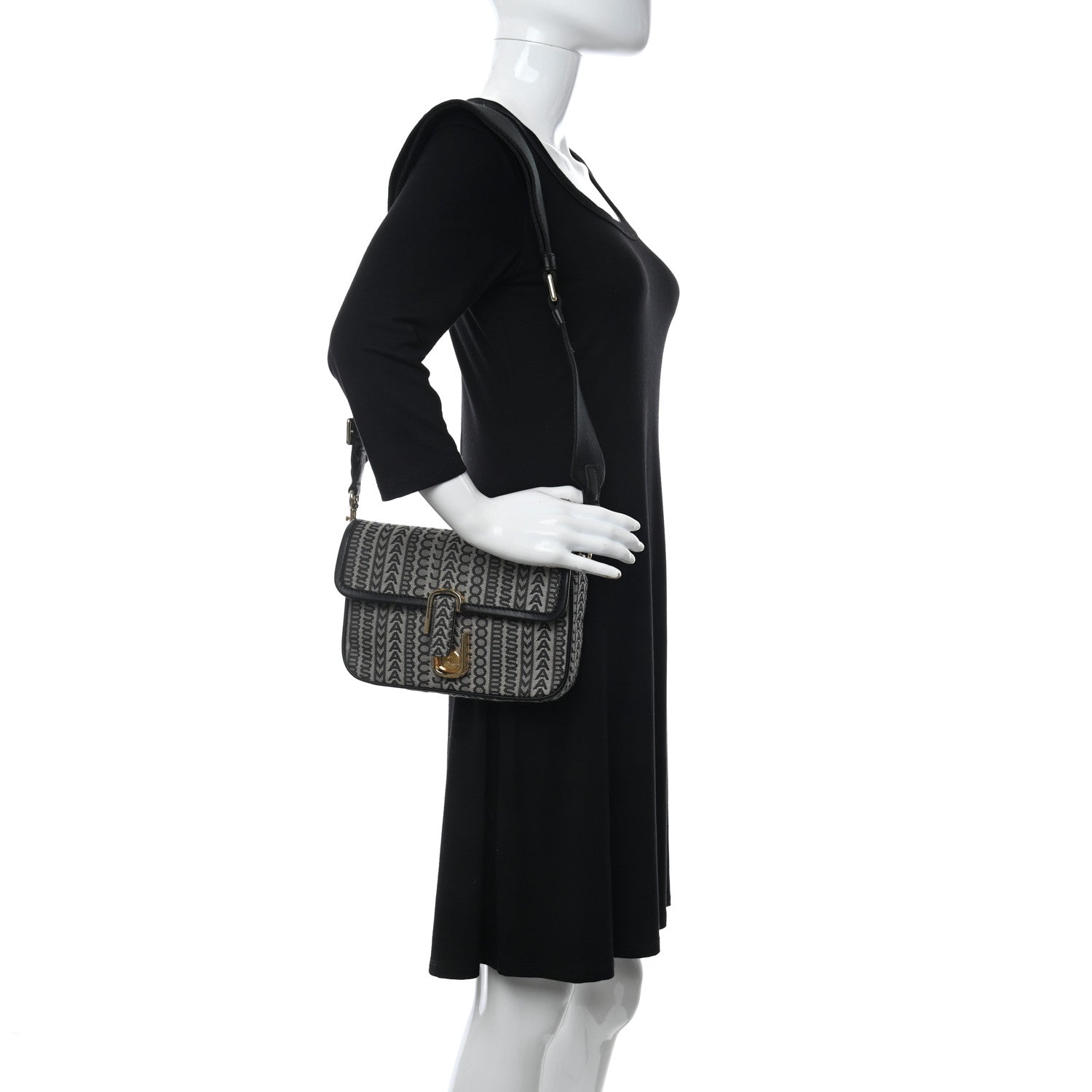 Marc Jacobs Cotton Jacquard The Monogram J Marc Shoulder Bag Beige Multi 2 of 10