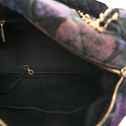 Chanel Denim Printed Destination Chenonceau Shoulder Bag Charcoal Multicolor 5 of 10