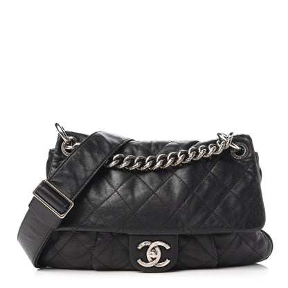 Chanel Calfskin Coco Pleats Messenger Flap Black 1 of 11